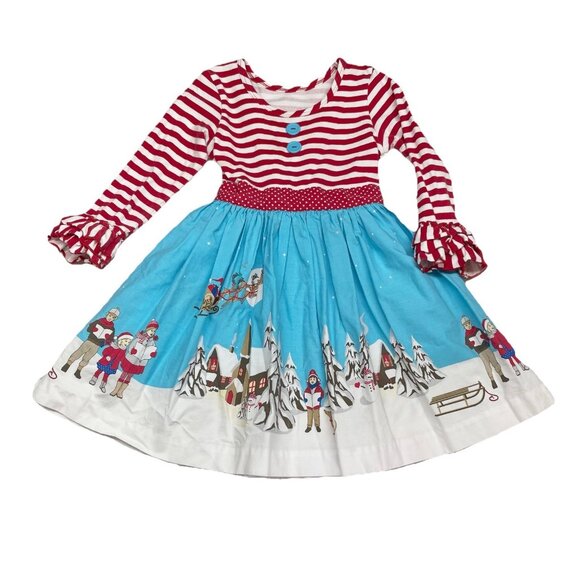 Eleanor Rose ‘Twas The Night Before Christmas Santa Holiday Dress Girls Size 3-4 - Picture 1 of 9